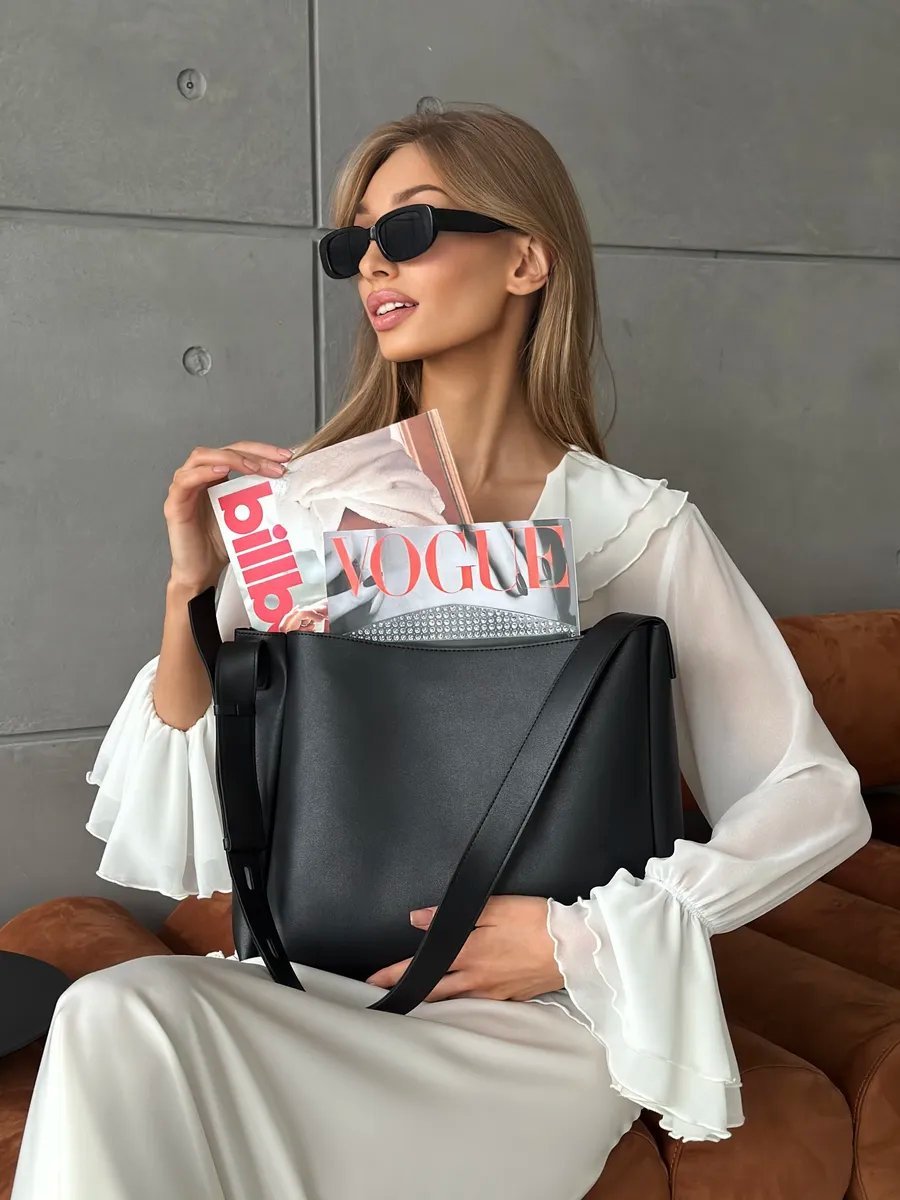 Сумка шоппер SHARK bags экокожа черный купить,NaN