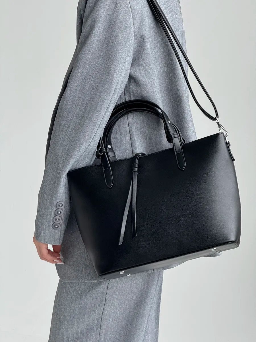 Сумка тоут VIbags искусственная кожа черный купить,NaN