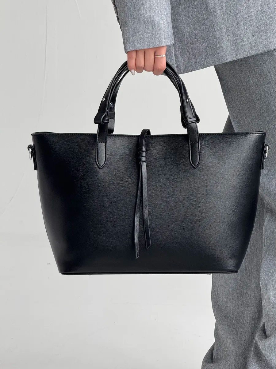 Сумка тоут VIbags искусственная кожа черный купить,NaN