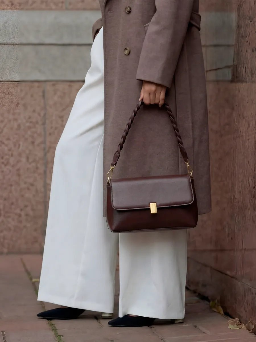 Сумка багет SARI FASHION экокожа коричневый купить,NaN