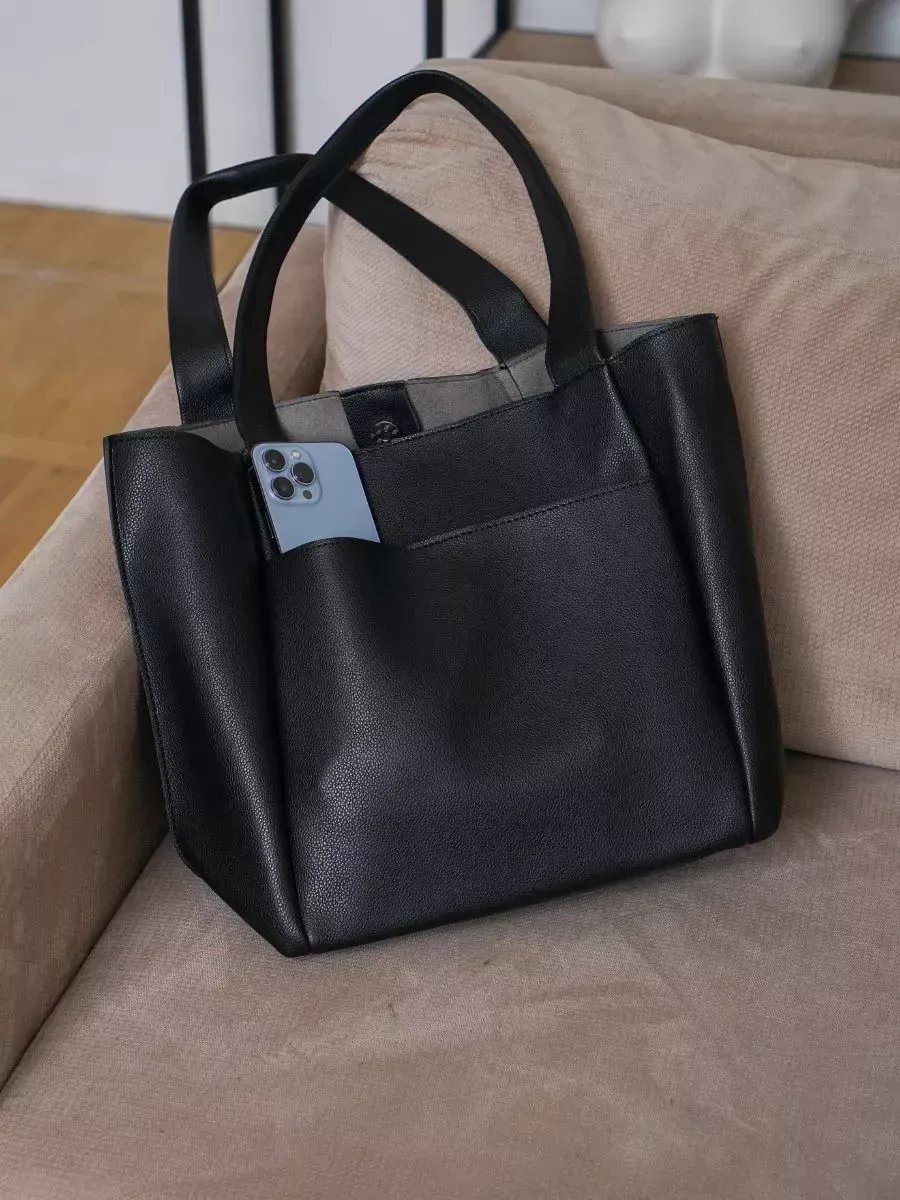 Сумка шоппер BagsPro экокожа черный купить,NaN
