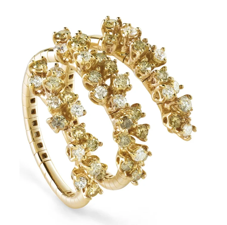 Кольцо Damiani Mimosa Flexi 20078480 желтое золото 7.2гр купить,NaN