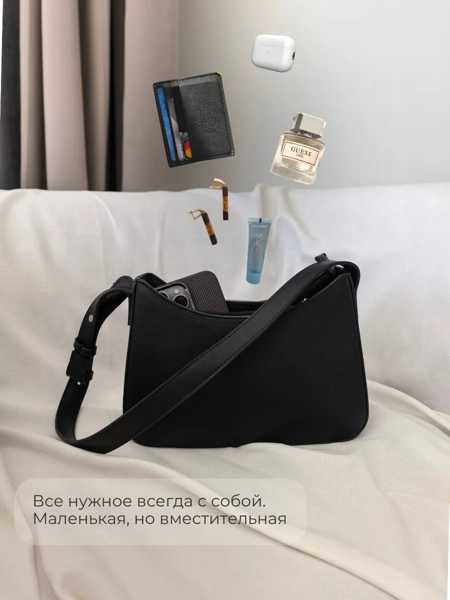 Сумка багет I&Kcl экокожа черный купить,NaN