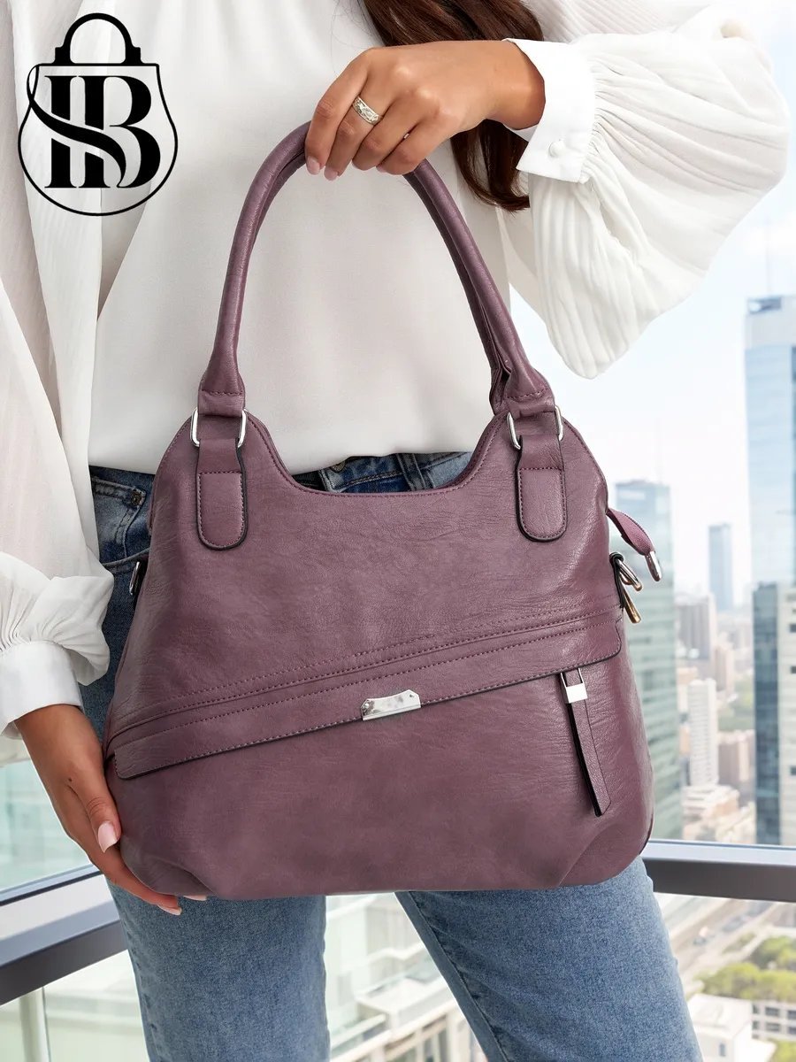 Сумка шоппер ICONIC BAGS искусственная кожа фиолетовый купить,NaN