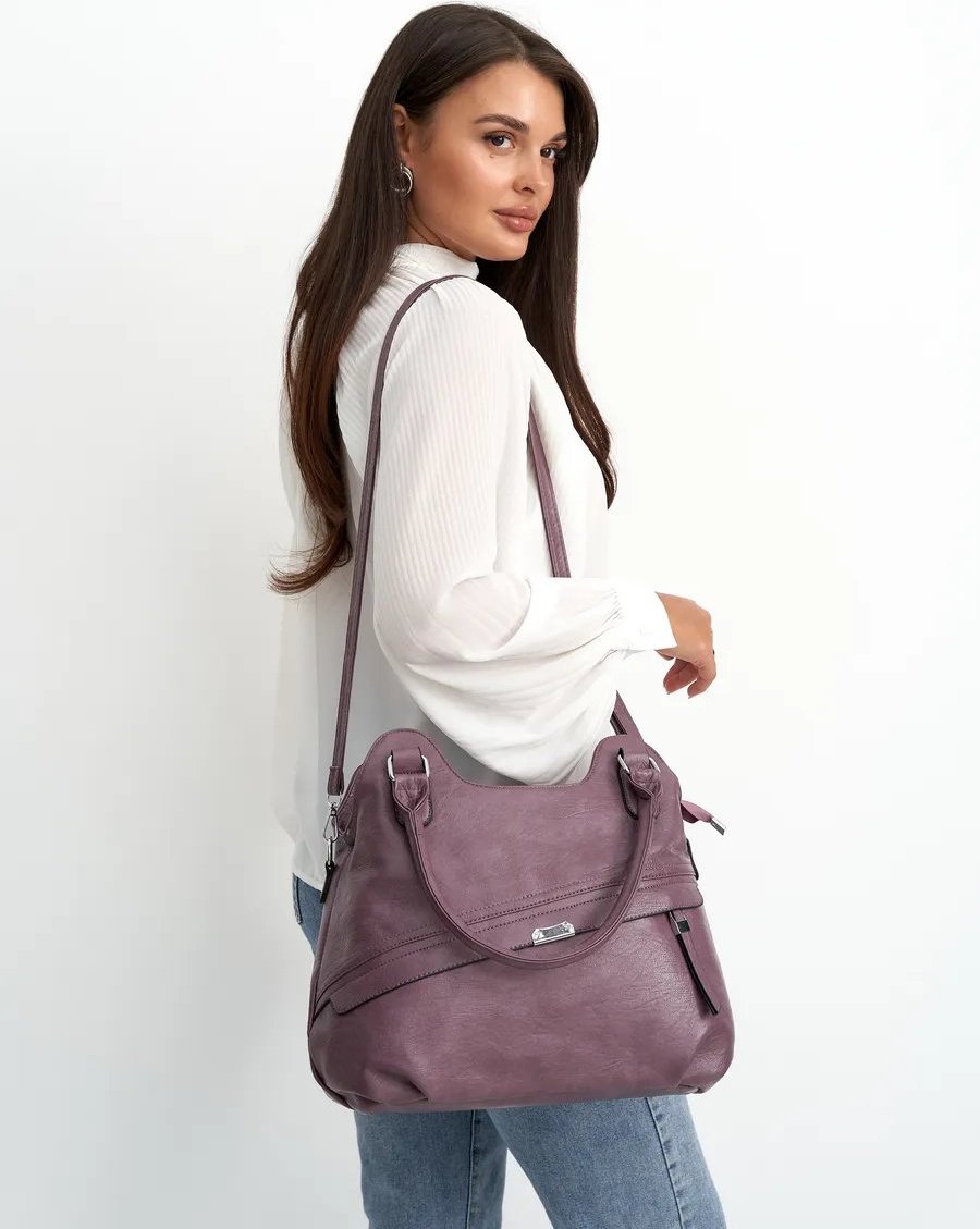 Сумка шоппер ICONIC BAGS искусственная кожа фиолетовый купить,NaN