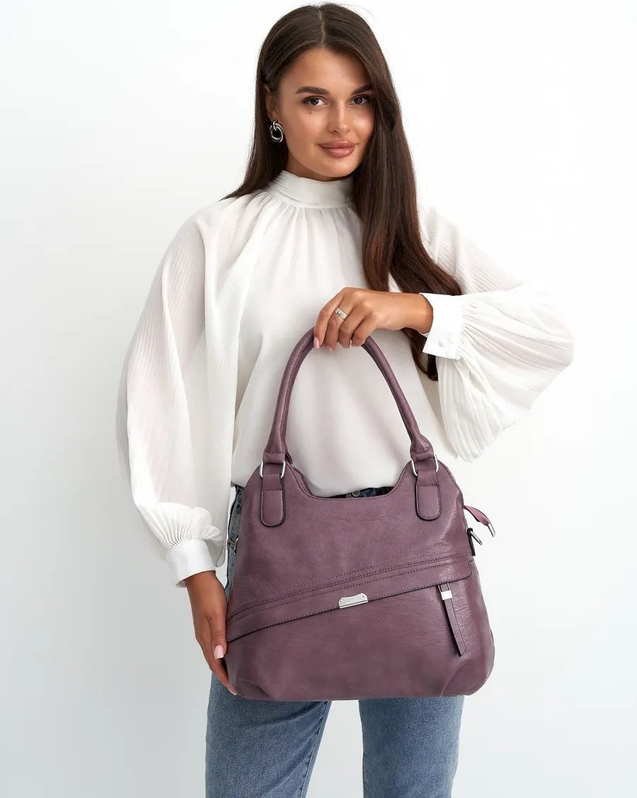 Сумка шоппер ICONIC BAGS искусственная кожа фиолетовый купить,NaN