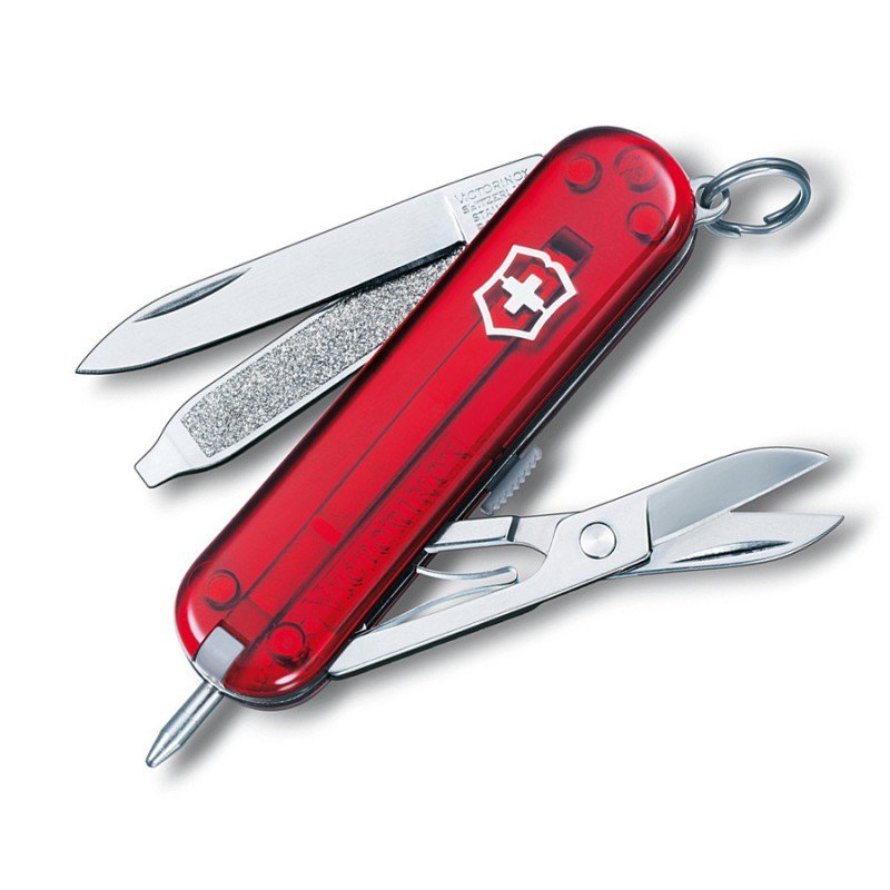 Нож швейцарский Victorinox Signature Red Trans 0.6225.T красный купить,NaN