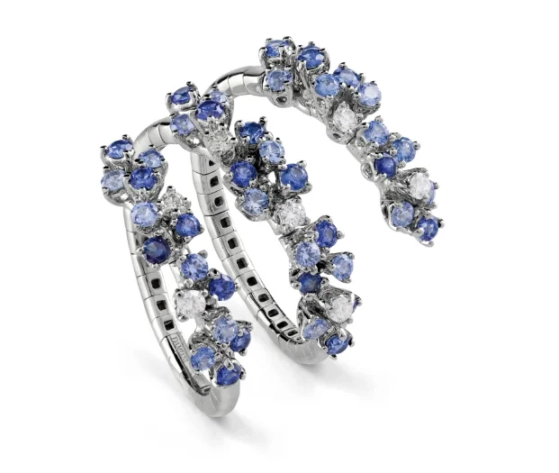 Кольцо Damiani Mimosa Flexi 20086863 белое золото 16.8р 6.7гр купить,3510000
