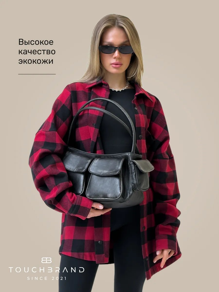 Сумка багет TOUCHBRAND искусственная кожа черный купить,NaN