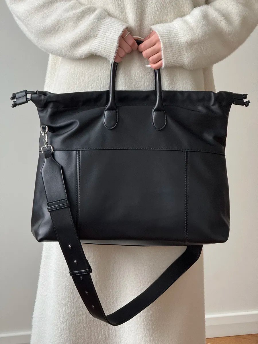 Сумка шоппер VIbags искусственная кожа черный купить,NaN