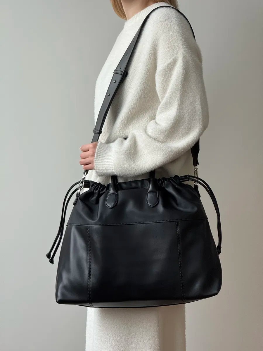 Сумка шоппер VIbags искусственная кожа черный купить,NaN