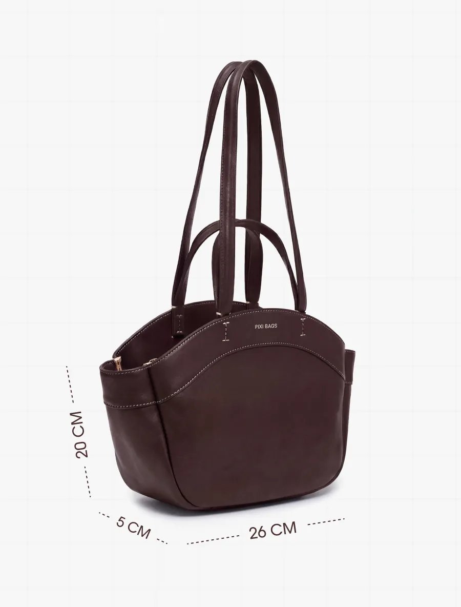 Сумка шоппер PIXI BAGS экокожа коричневый купить,NaN
