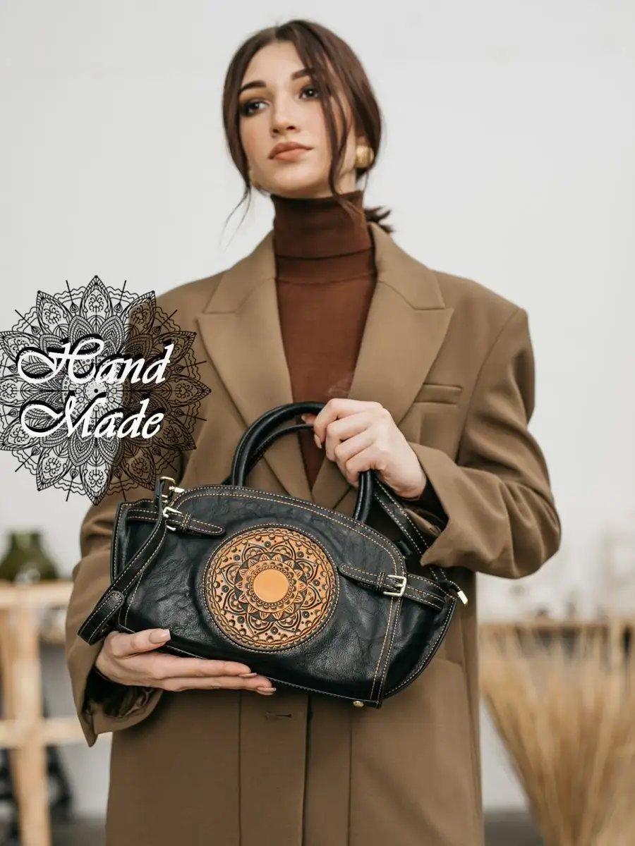 Сумка багет Lumida натуральная кожа черный купить,NaN