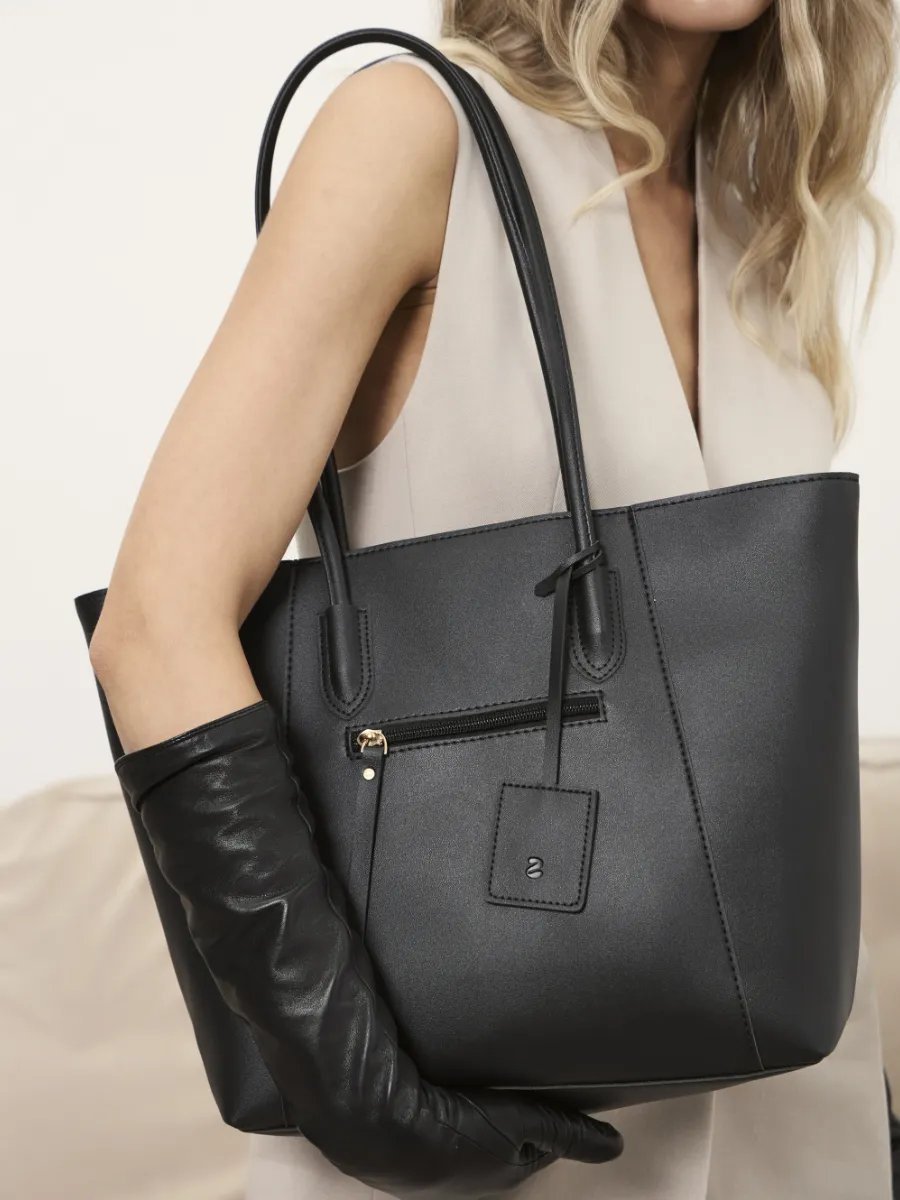 Сумка шоппер 2 BAGS BETTER экокожа черный купить,NaN
