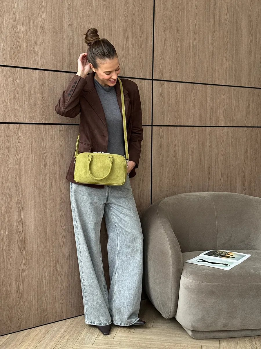 Сумка багет Nicole Fratelli текстиль зеленый купить,NaN