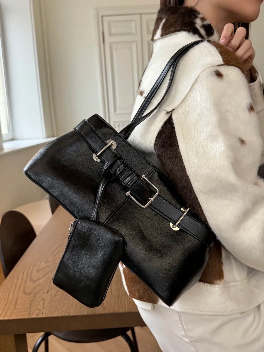 Сумка багет heybags экокожа черный купить,NaN