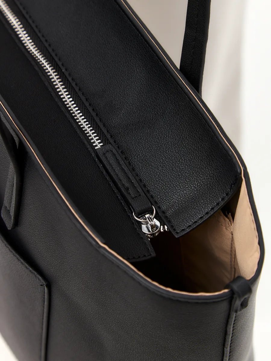 Сумка шоппер 2 BAGS BETTER экокожа черный купить,NaN