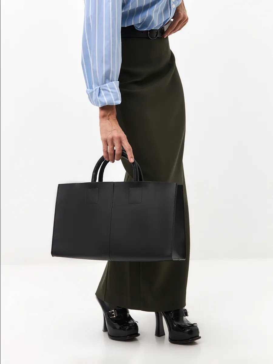 Сумка шоппер 2 BAGS BETTER экокожа черный купить,NaN