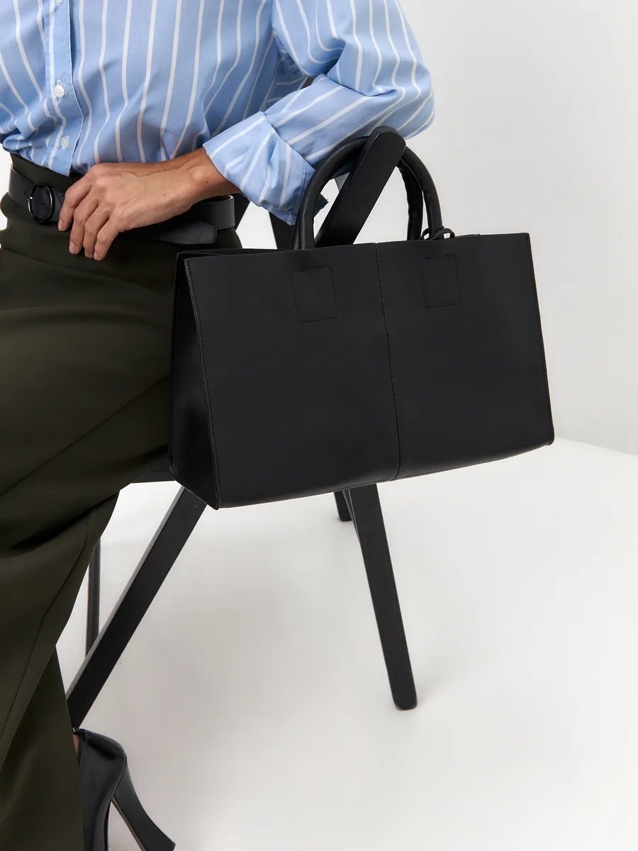 Сумка шоппер 2 BAGS BETTER экокожа черный купить,NaN