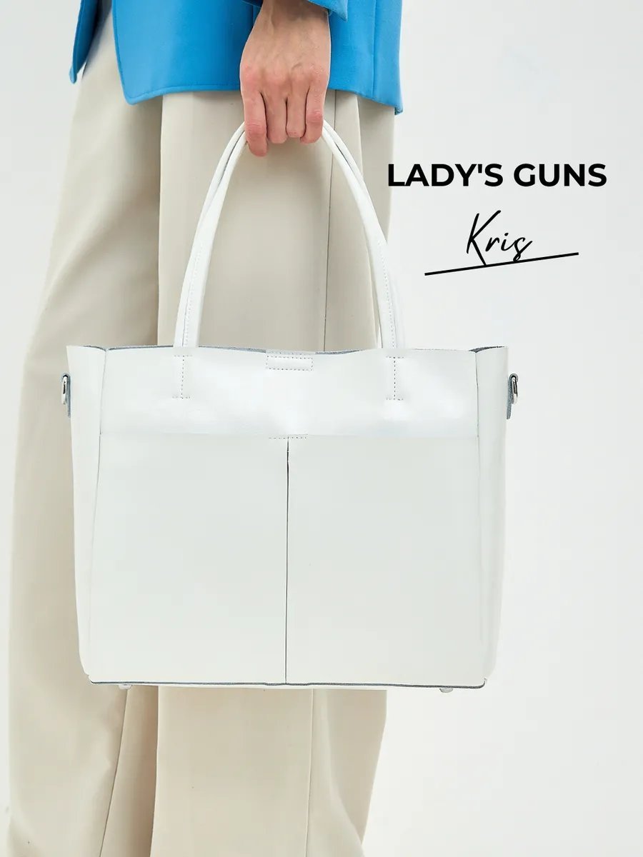 Сумка шоппер Lady's Guns полиуретан белый купить,NaN