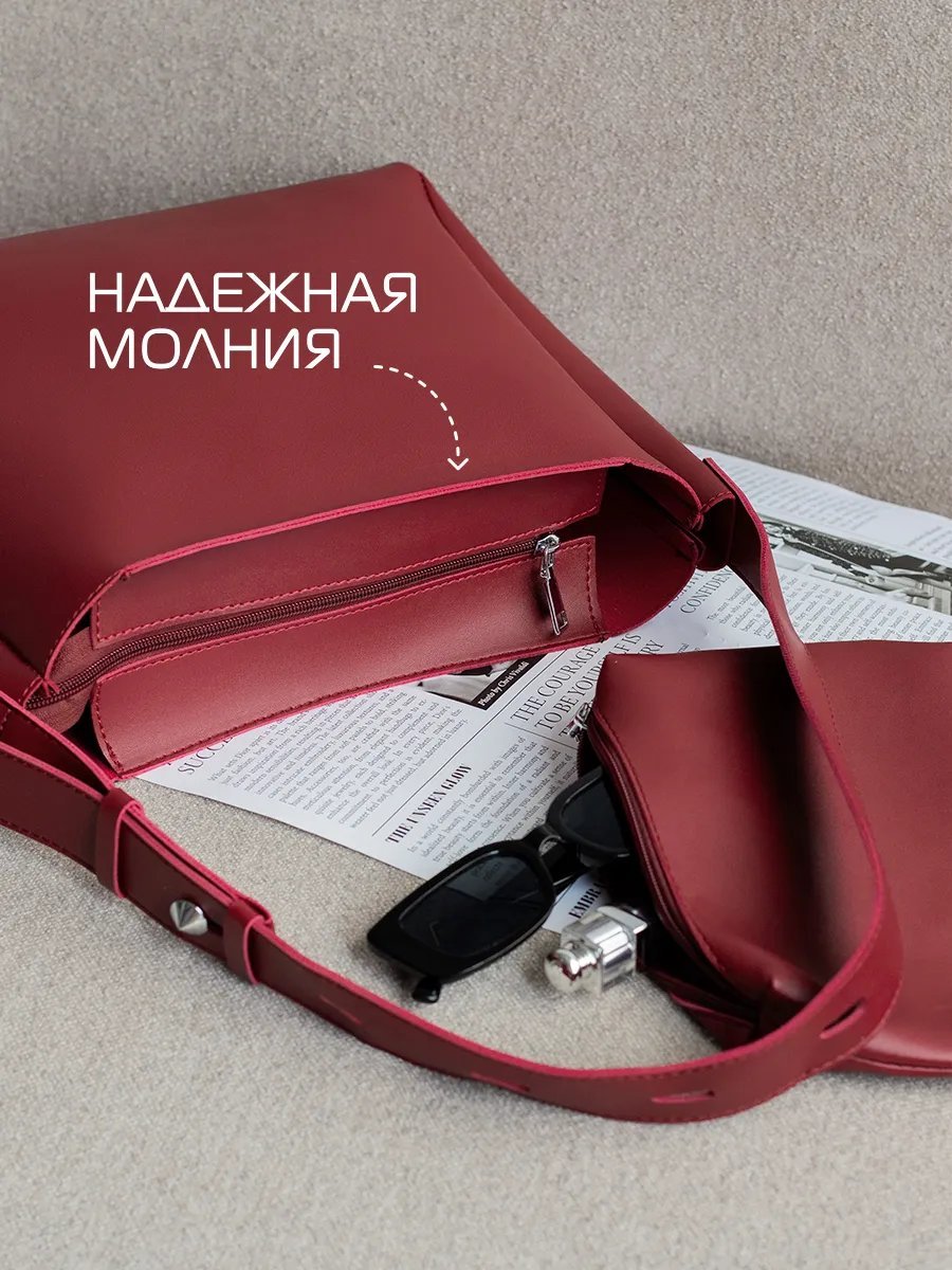 Мини-сумка MacLourens экокожа красный купить,NaN
