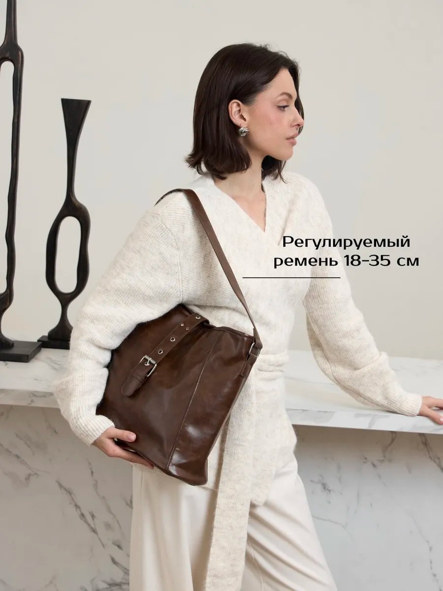Сумка шоппер heybags экокожа коричневый купить,NaN