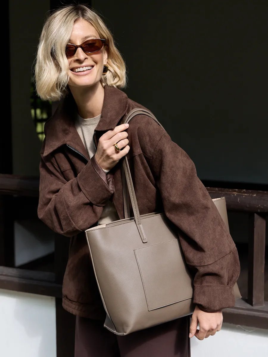 Сумка шоппер 2 BAGS BETTER экокожа серый купить,NaN