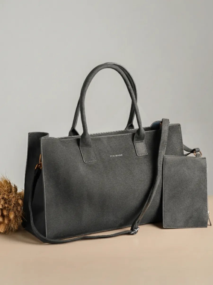 Сумка шоппер PIXI BAGS текстиль серый купить,NaN