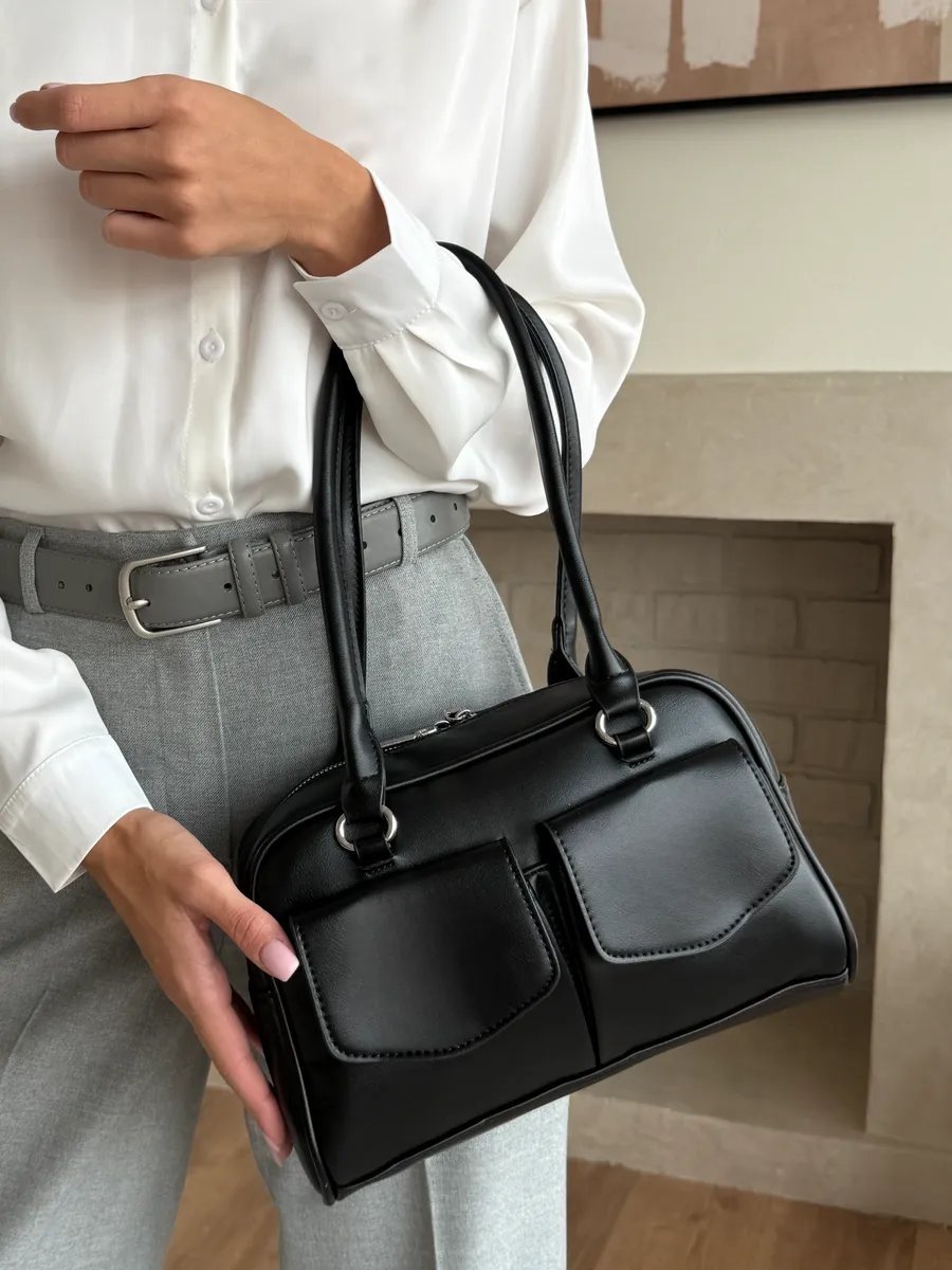 Сумка багет BAGY bags экокожа черный купить,NaN