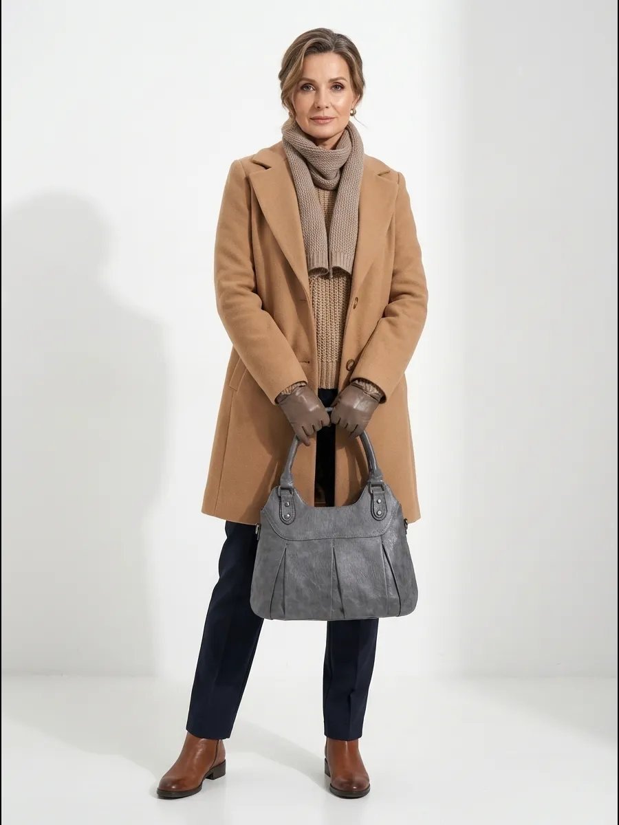 Сумка шоппер ICONIC BAGS искусственная кожа серый купить,NaN