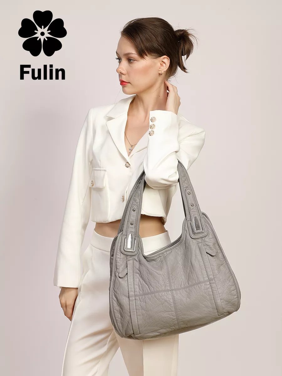 Мини-сумка FULIN экокожа серый купить,NaN