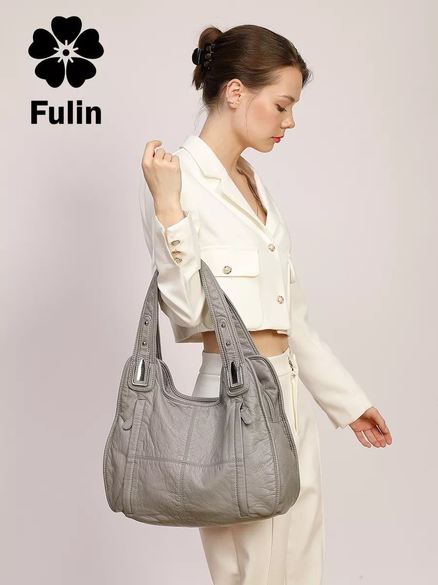 Мини-сумка FULIN экокожа серый купить,NaN