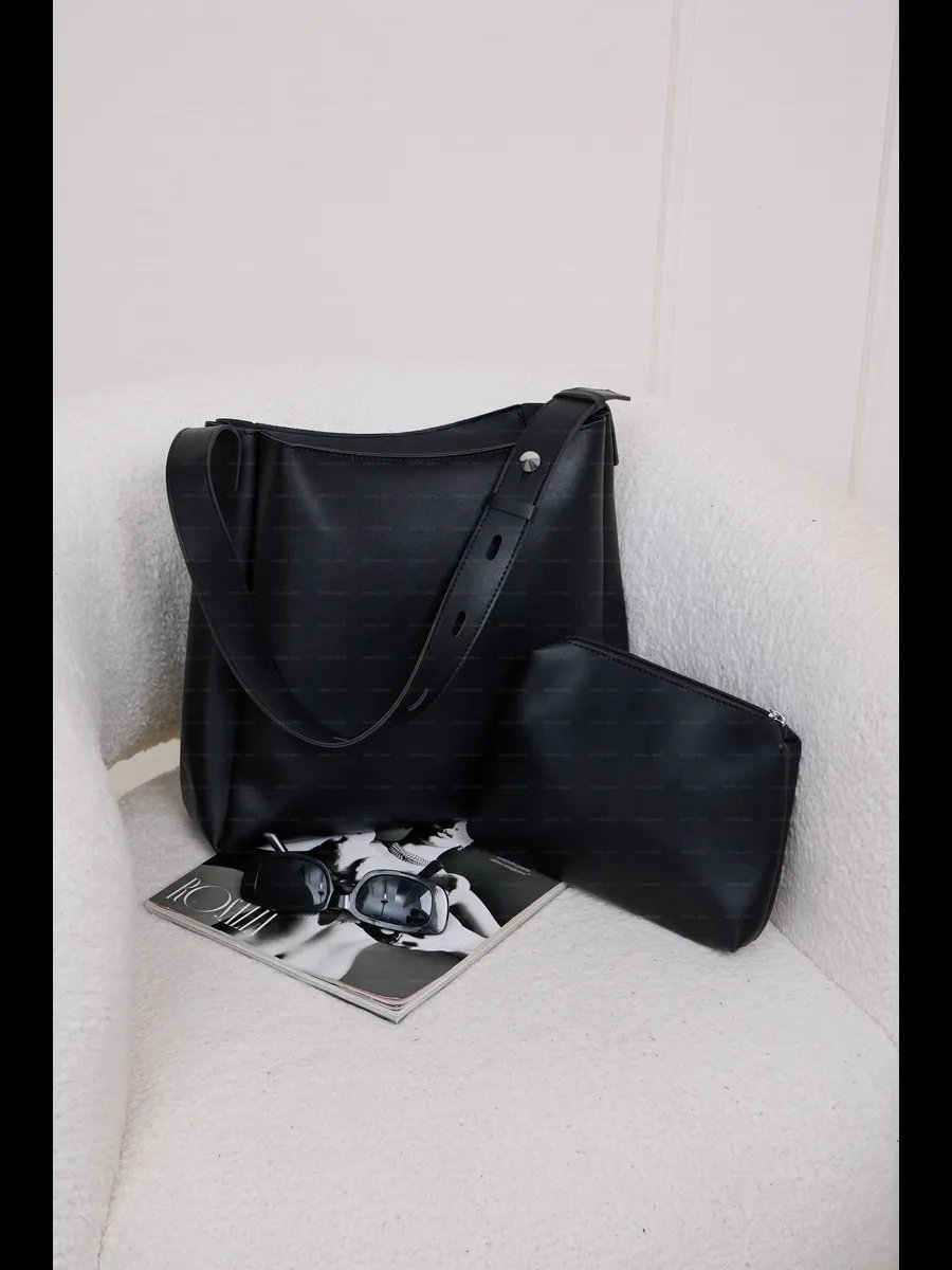 Сумка шоппер Usefull Bags экокожа черный купить,NaN