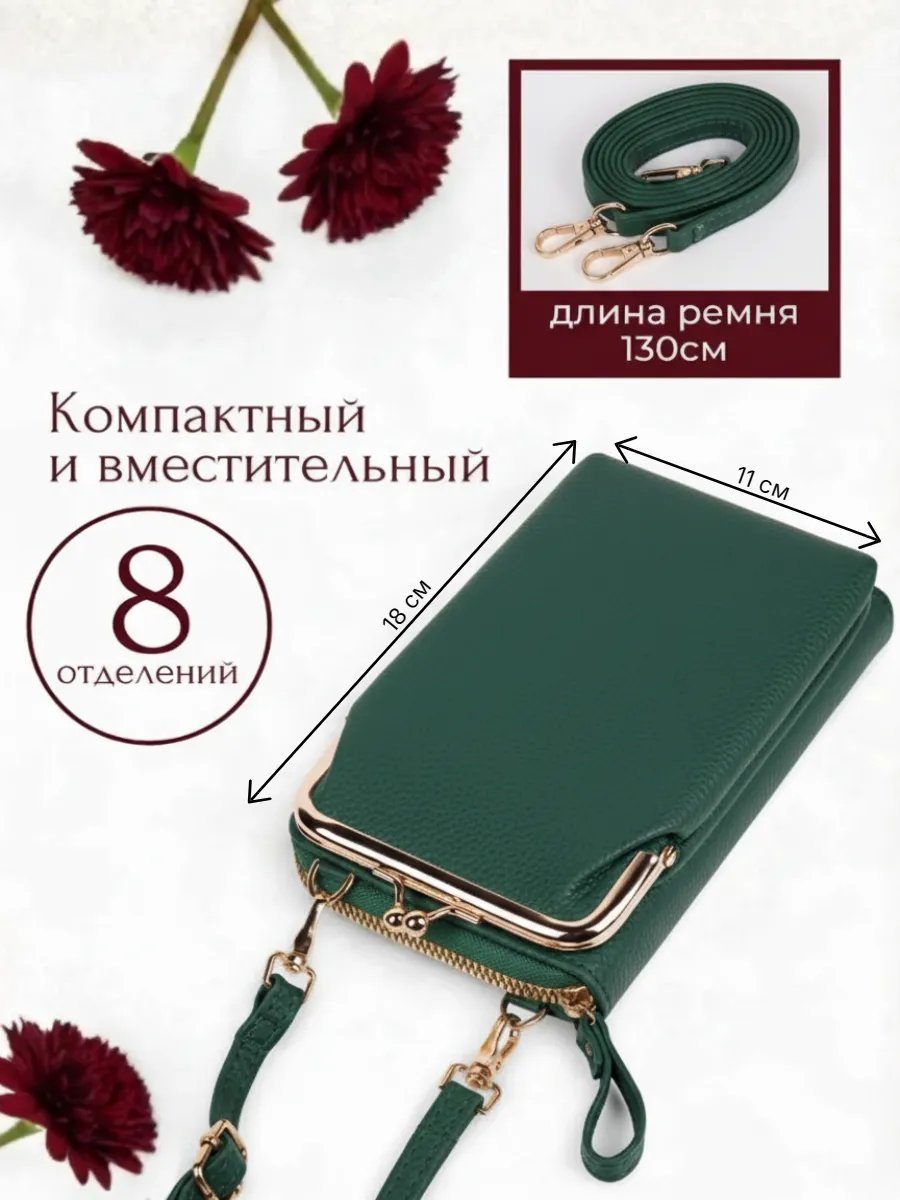 Сумка кросс-боди экокожа зеленый купить,NaN