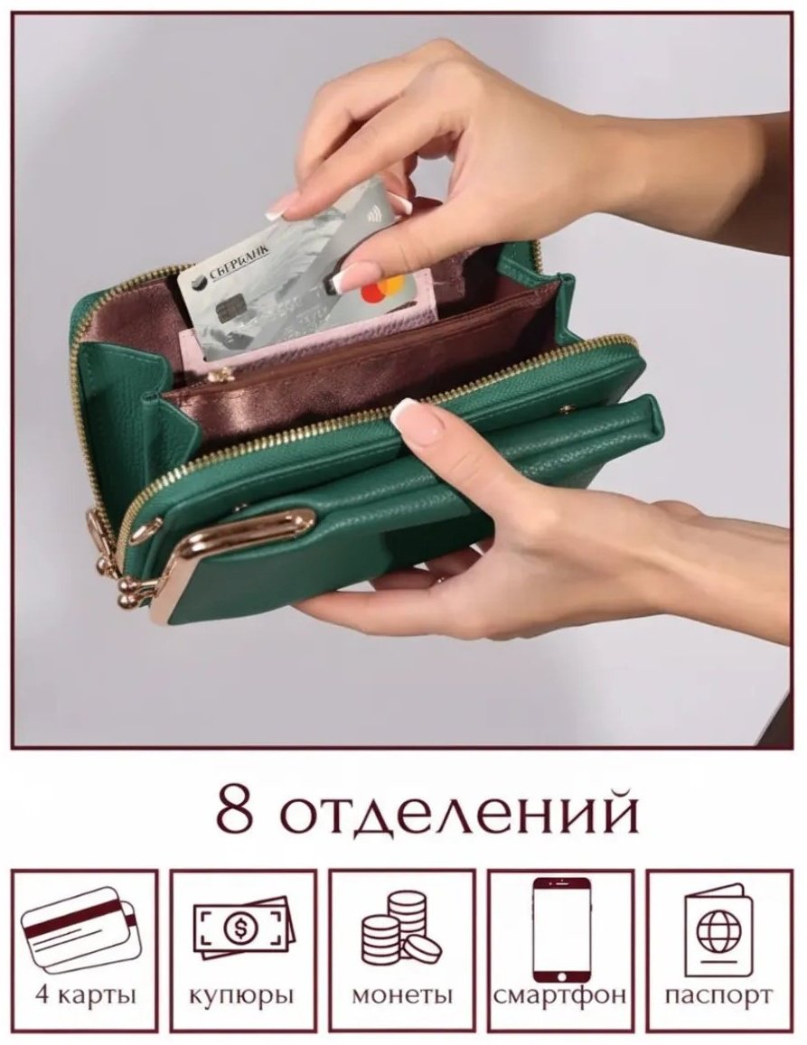 Сумка кросс-боди экокожа зеленый купить,NaN