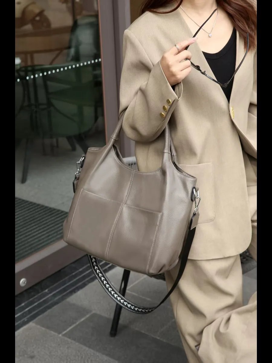 Сумка шоппер A&U BAGS натуральная кожа коричневый купить,NaN