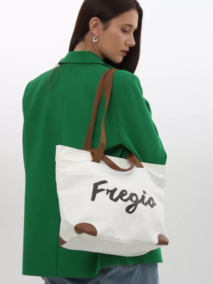 Сумка шоппер Fregio текстиль коричневый купить,NaN