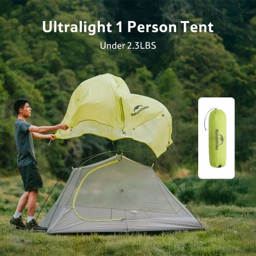 Палатка Naturehike 6977465868572 треккинговая количество мест: 1 желтый