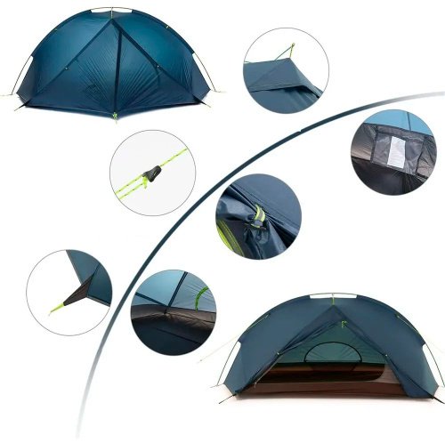 Палатка Naturehike 6927595716182 треккинговая количество мест: 2 синий