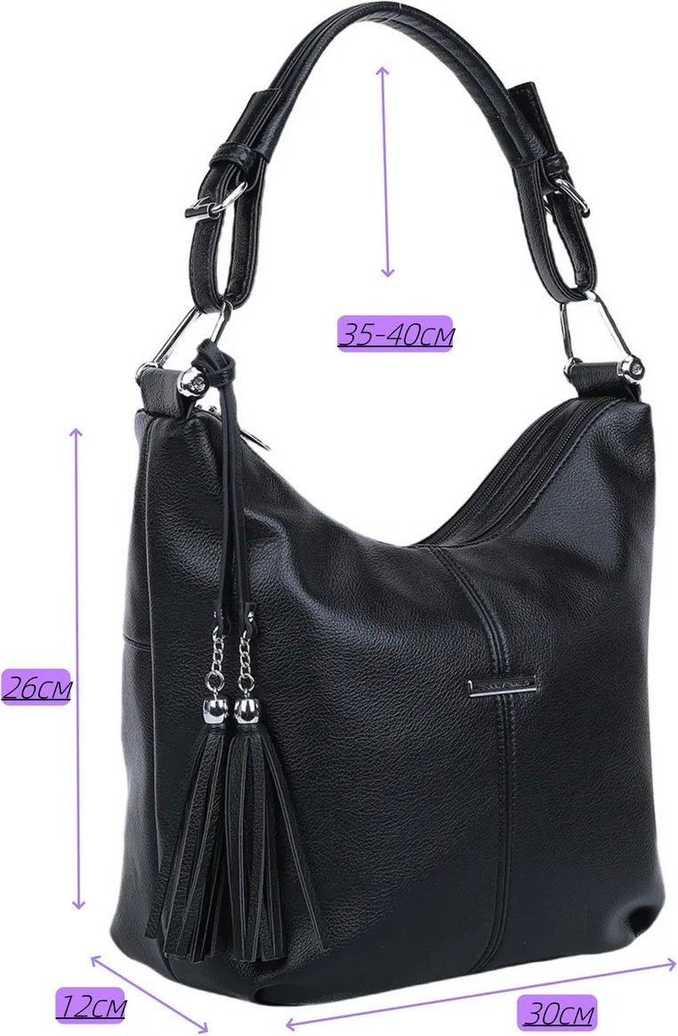 Сумка тоут BONNIVENYA экокожа черный купить,NaN