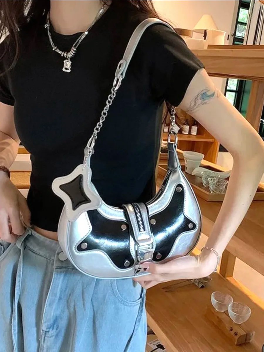 Сумка багет TrendyBags полиэстер серый купить,NaN