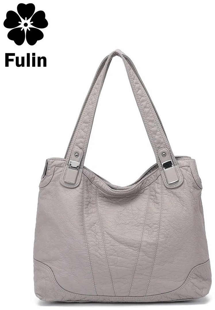 Сумка шоппер FULIN экокожа серый купить,NaN