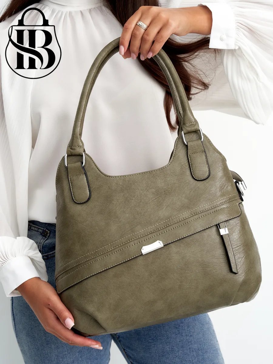 Сумка шоппер ICONIC BAGS искусственная кожа зеленый купить,NaN