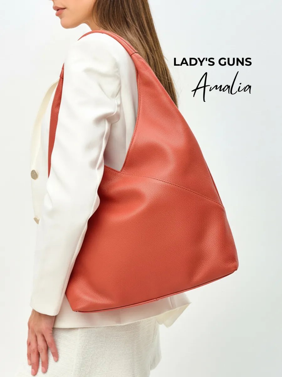 Сумка шоппер Lady's Guns натуральная кожа оранжевый купить,NaN