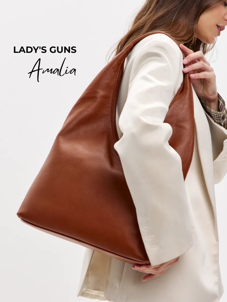 Сумка шоппер Lady's Guns натуральная кожа оранжевый купить,NaN
