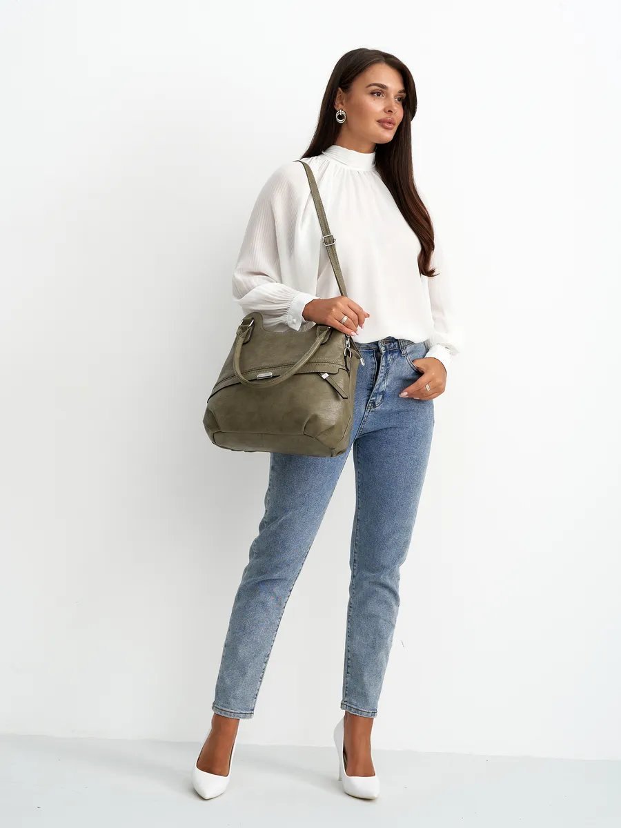 Сумка шоппер ICONIC BAGS искусственная кожа зеленый купить,NaN