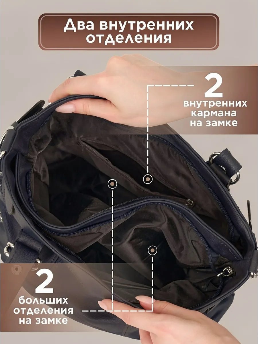 Сумка шоппер CORTICO натуральная кожа синий купить,NaN
