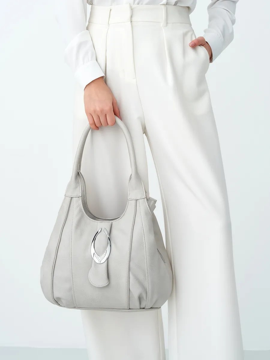 Сумка шоппер ICONIC BAGS искусственная кожа серый купить,NaN