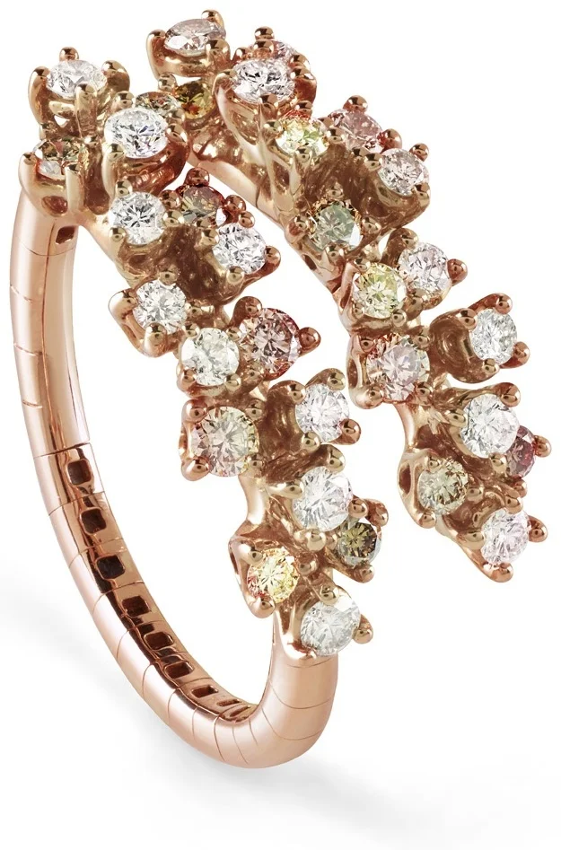 Кольцо Damiani Mimosa Flexi 20081591 розовое золото 9-11р 3.4гр купить,1590000