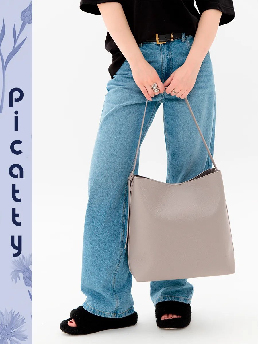 Сумка шоппер Picatty экокожа серый купить,NaN